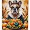Edge Collections - 28" x 40" - Multicolor - French Bulldog Thanksgiving House Flag Decorative Sleeve Pole Banner - 1 Piece